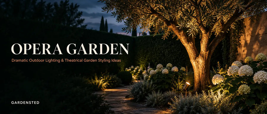 Opera Garden: dramatic outdoor lighting and theatrical garden styling ideas