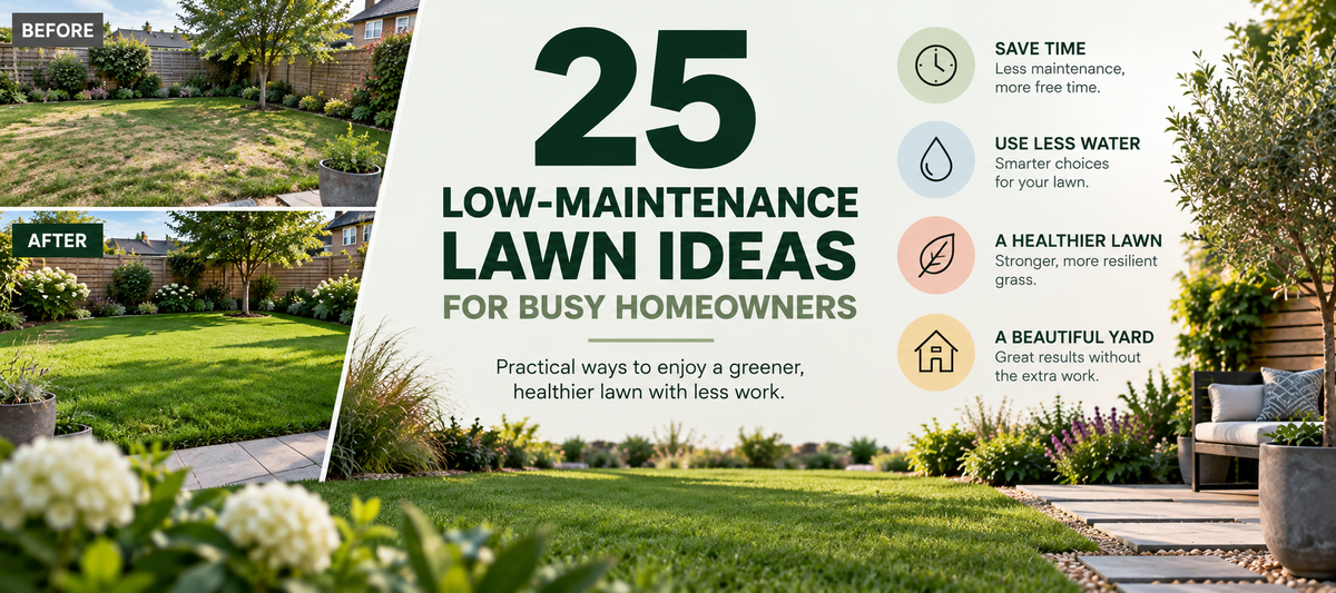 25 Low-Maintenance Lawn Ideas for Busy Homeowners