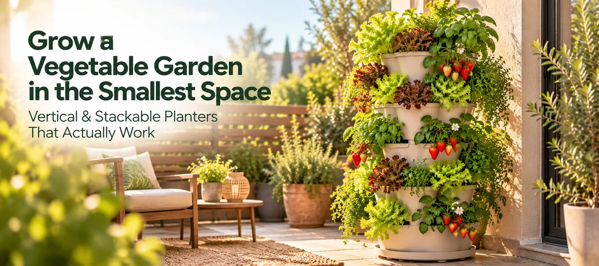 Vertical & Stackable Planters for Small-Space Vegetable Gardens