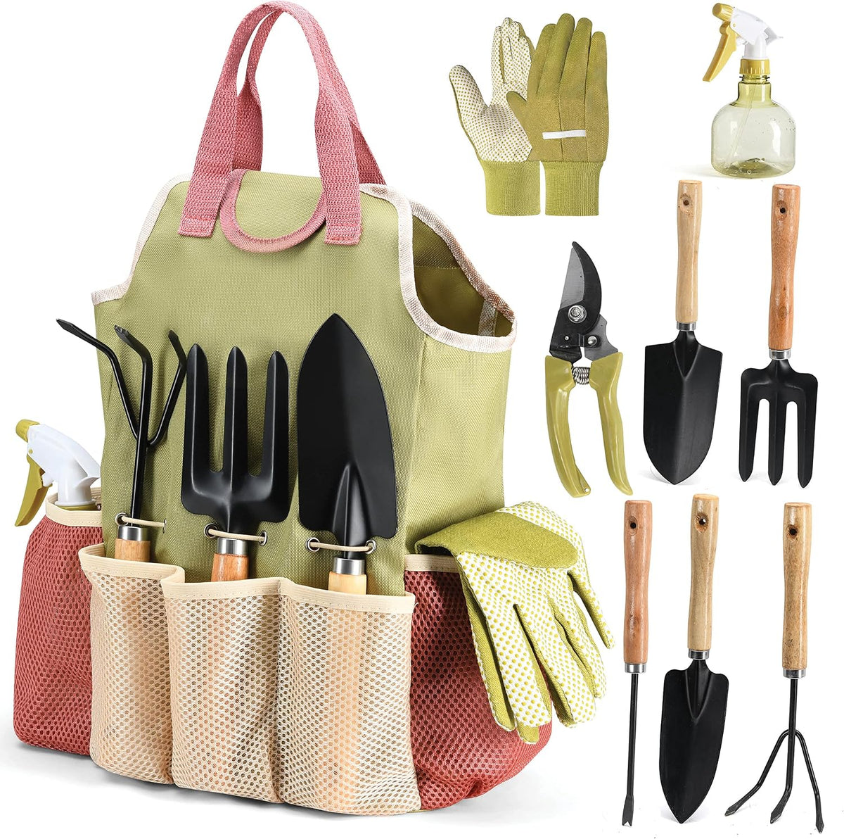 Heavy Duty Gardening Tool Set of 10 with Bag