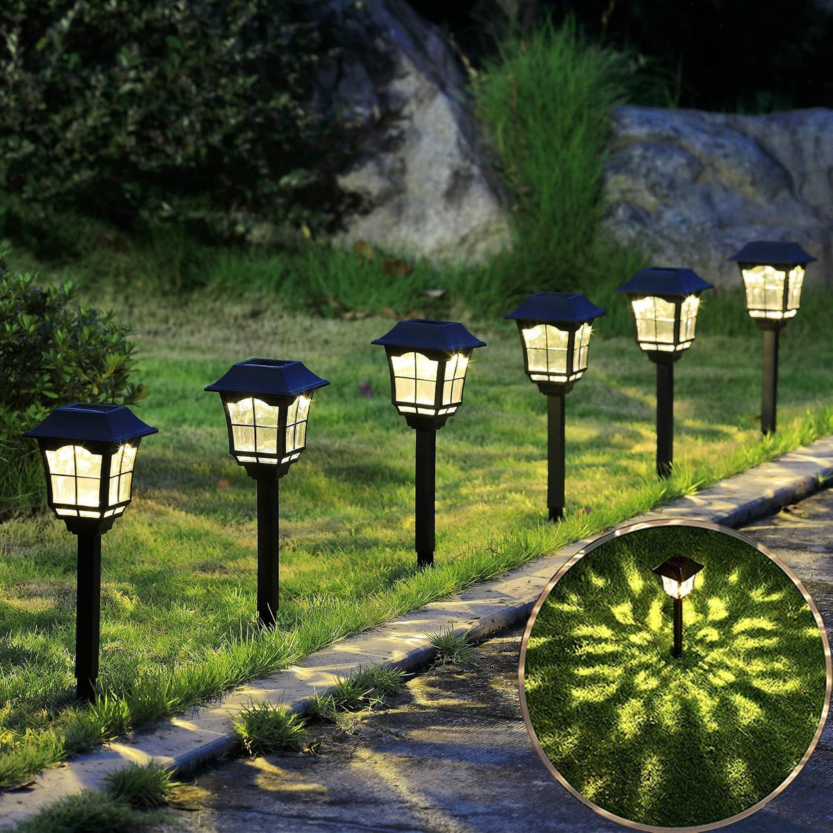Solar Pathway Lights, 6-Pack, Waterproof