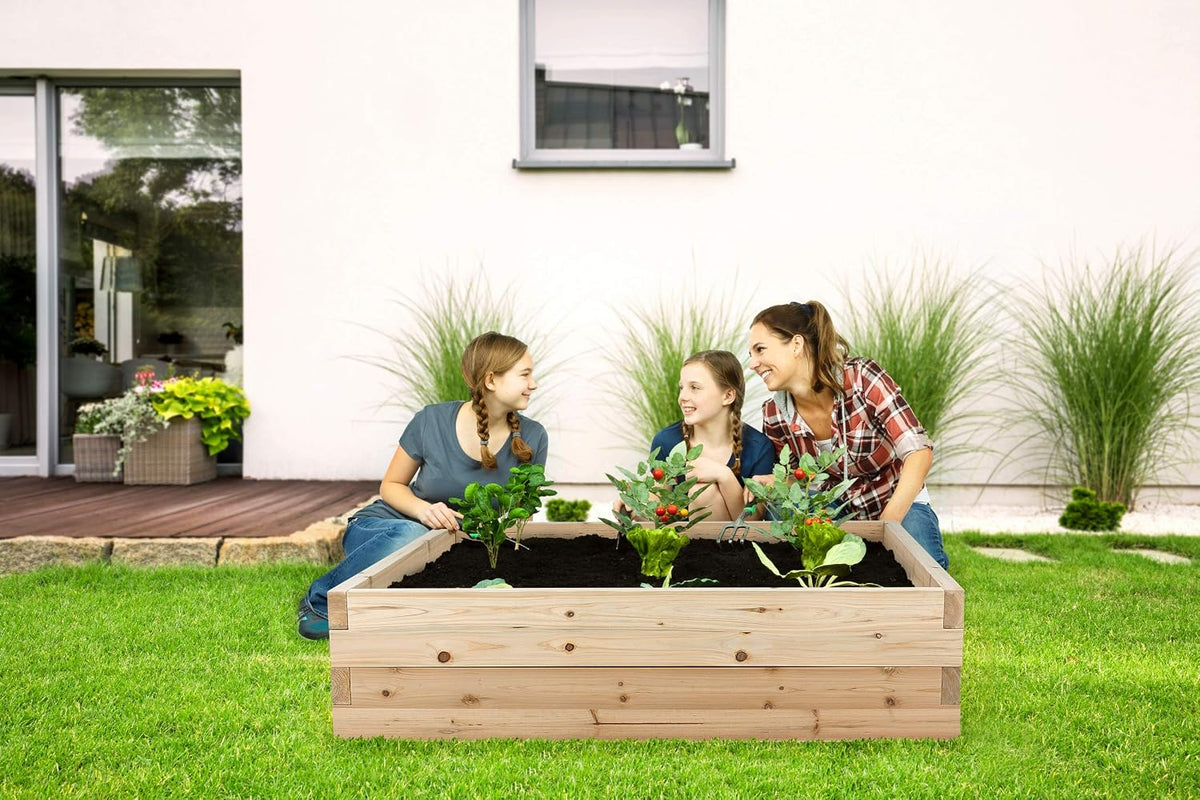 Boldly Growing Cedar Raised Garden Bed Kit, 48"x48"x12"