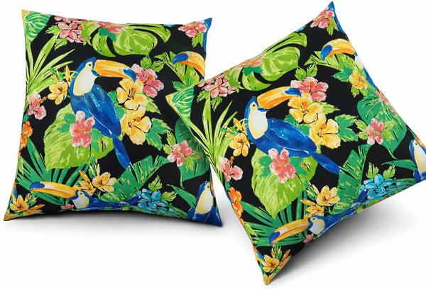 Outdoor Waterproof Throw Pillow Covers, 18x18", 2-Pack