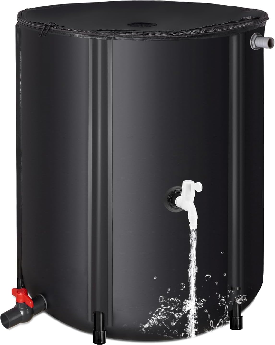 Eco-Friendly Rain Barrel, 52 Gallon, Spigot + Hose