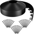 AGTEK 49ft Plastic Landscape Garden Edging Kit, No-Dig, w/ 30 Stakes