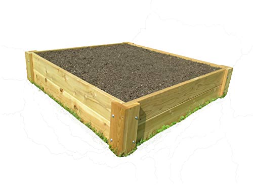 Premium Cedar Raised Garden Bed - 1" Thick Wood (4' x 4' x 11" H)