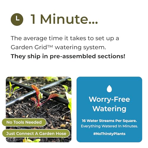 Garden Grid 4x8 | Irrigation System for Garden Bed Watering | Pre-Assembled