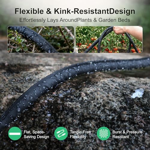 Flat Soaker Hose 25 ft 4-Pack with Splitter