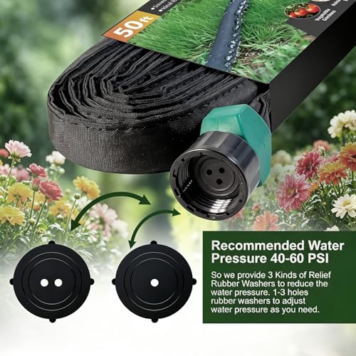 Flat Soaker Hose 25 ft 4-Pack with Splitter