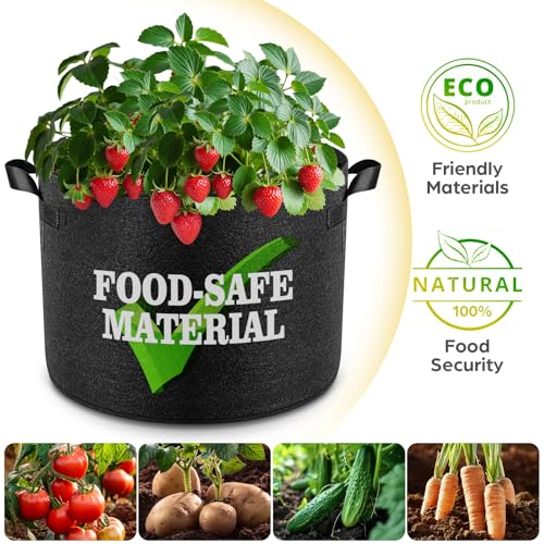 Jorvila 5-Pack 15 Gallon Grow Bags