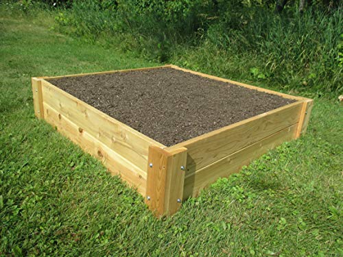 Premium Cedar Raised Garden Bed - 1" Thick Wood (4' x 4' x 11" H)