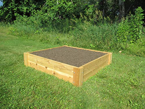 Premium Cedar Raised Garden Bed - 1" Thick Wood (4' x 4' x 11" H)