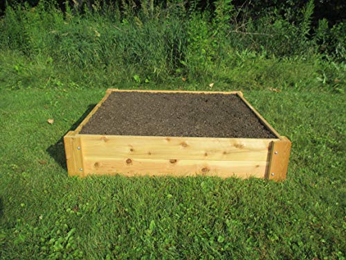 Premium Cedar Raised Garden Bed - 1" Thick Wood (4' x 4' x 11" H)