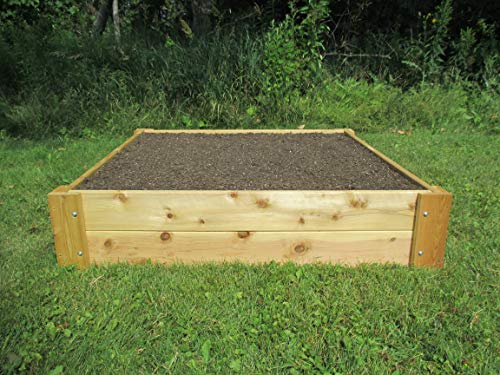 Premium Cedar Raised Garden Bed - 1" Thick Wood (4' x 4' x 11" H)