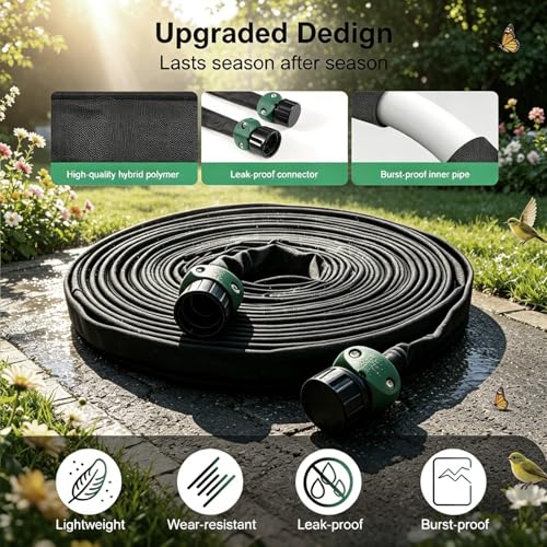 Flat Soaker Hose 25 ft 4-Pack with Splitter