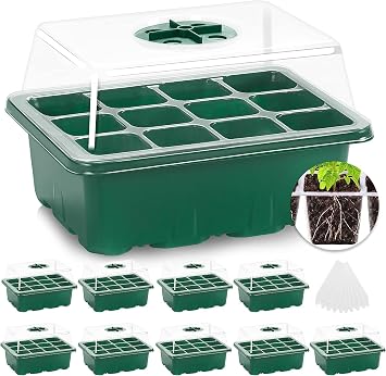 Seed starting trays with humidity domes