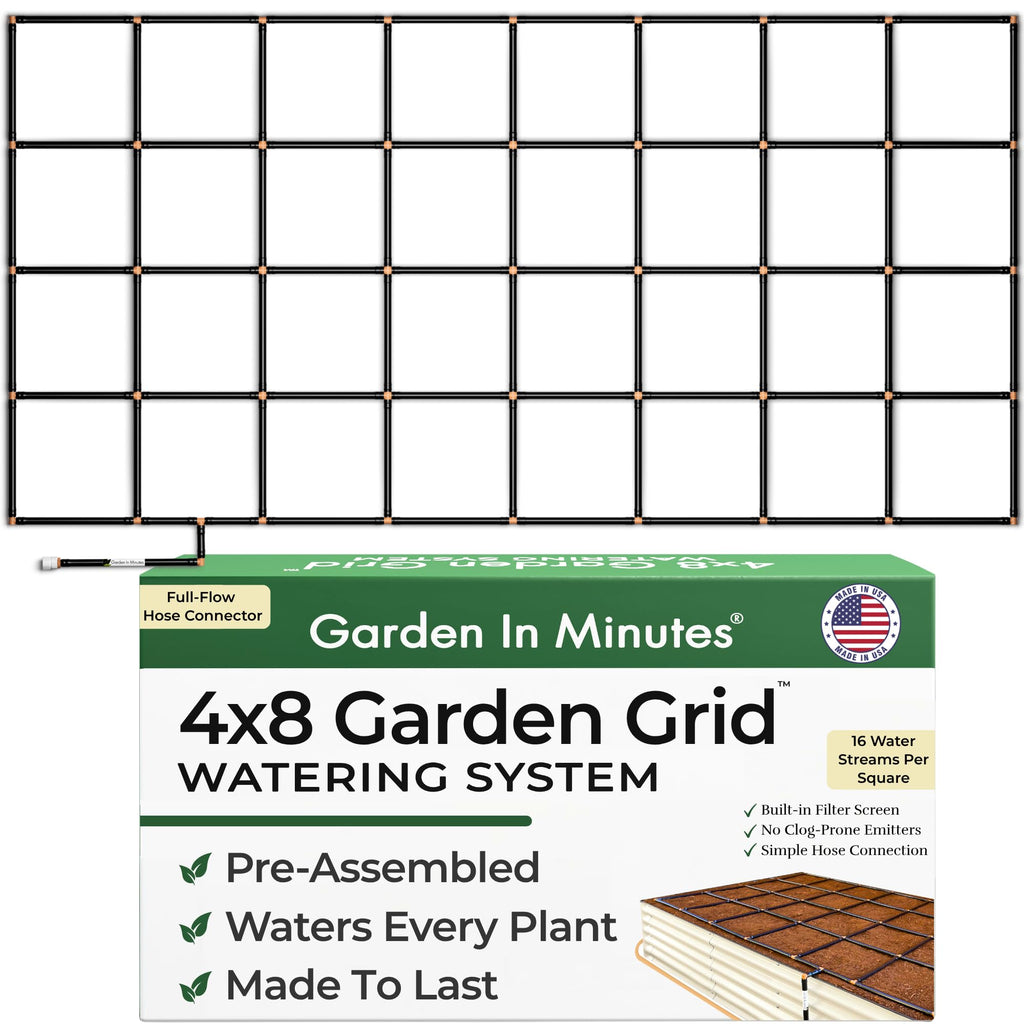 Garden Grid 4x8 | Irrigation System for Garden Bed Watering | Pre-Assembled