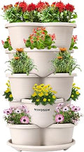 VIVOSUN 5 Tier Vertical Gardening Stackable Planter for Flowers, Ivory