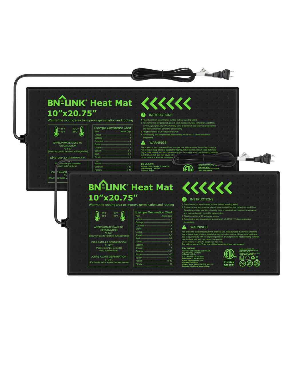 Seedling heat mats