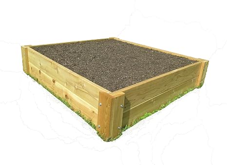 Premium Cedar Raised Garden Bed - 1" Thick Wood (4' x 4' x 11" H)