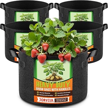 Jorvila 5-Pack 15 Gallon Grow Bags