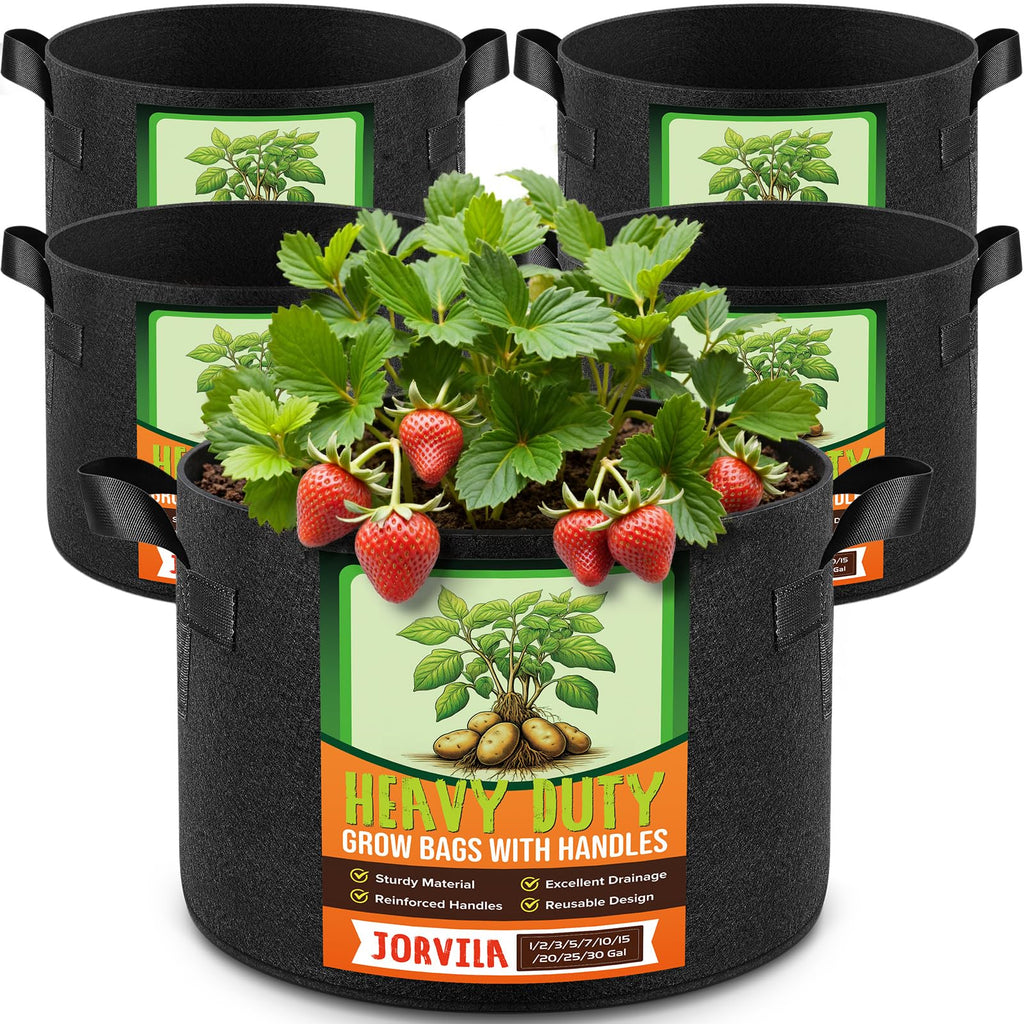 Jorvila 5-Pack 15 Gallon Grow Bags