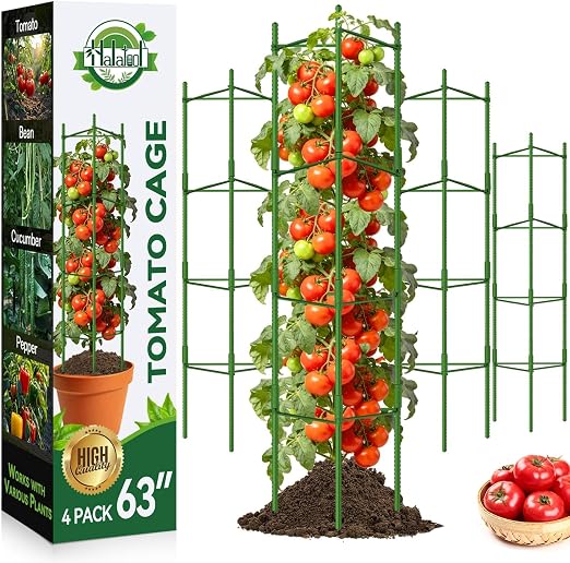 4 Pack Tomato Cages for Garden, Up to 63 inch(5.2FT)