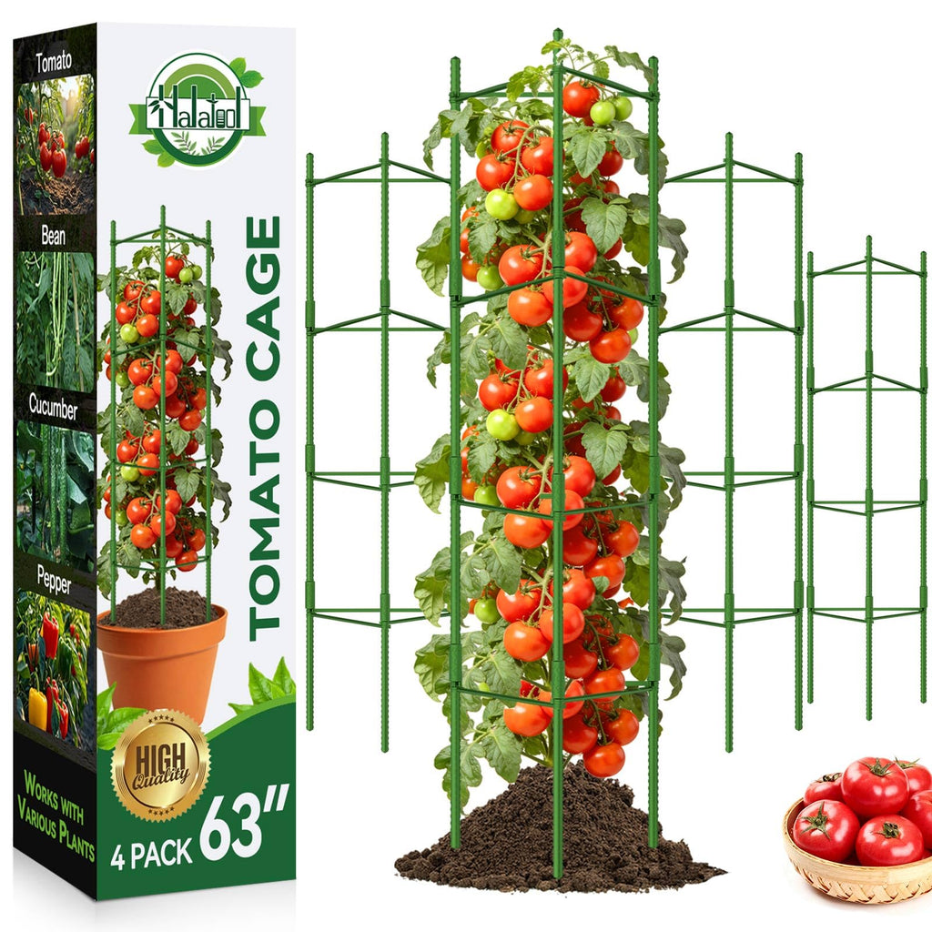 4 Pack Tomato Cages for Garden, Up to 63 inch(5.2FT)