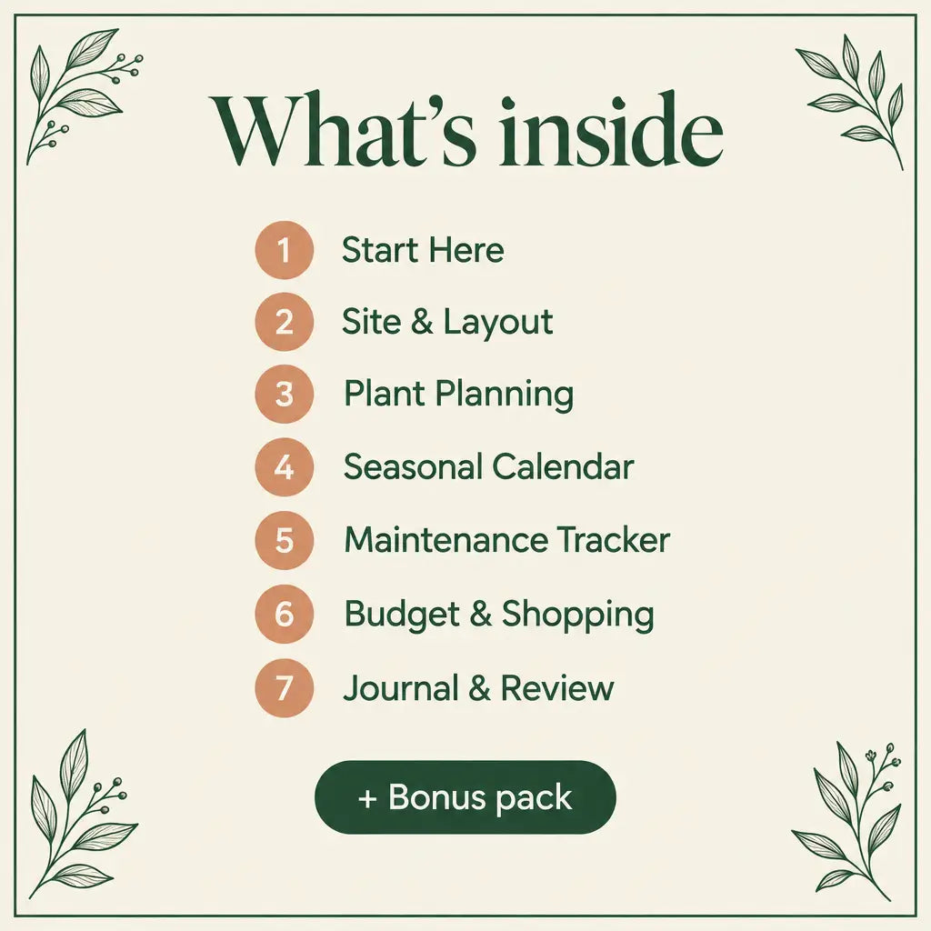 What's inside the Complete Garden Planner: seven modules plus a bonus pack